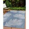 World Rug Gallery Contemporary Palm Leaves Textured Flat Weave Indoor/Outdoor Area Rug 5' X 7' Blue 111BLUE5X7 - alternate 7